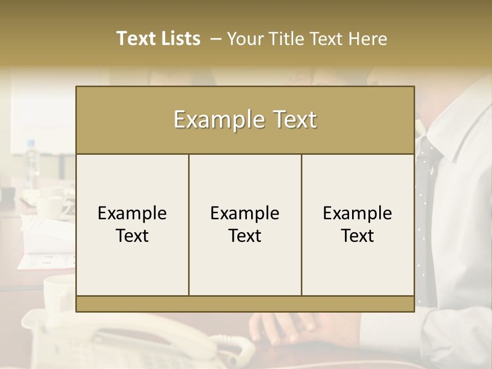Group Of Business People Working Together At The Informal Meeting, Focus On Man In Foreground. PowerPoint Template