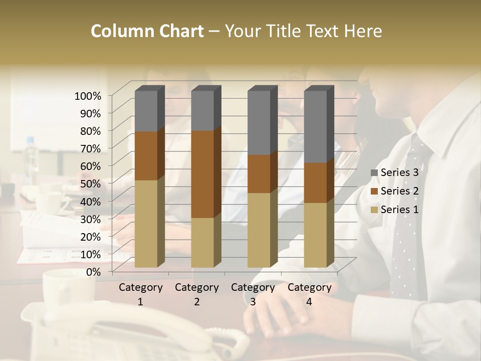 Group Of Business People Working Together At The Informal Meeting, Focus On Man In Foreground. PowerPoint Template