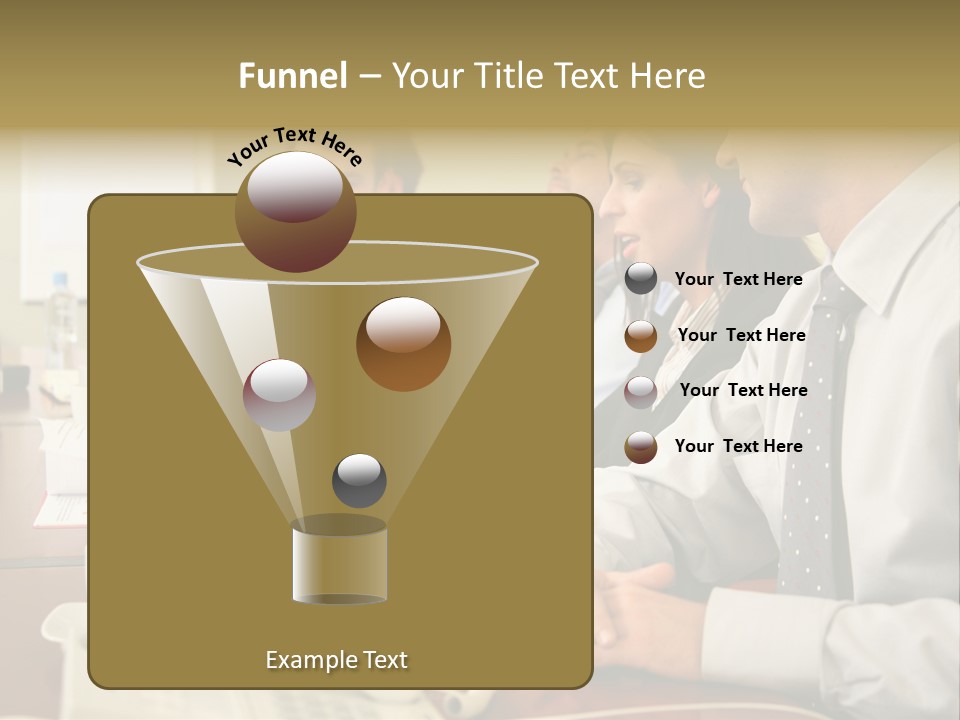 Group Of Business People Working Together At The Informal Meeting, Focus On Man In Foreground. PowerPoint Template