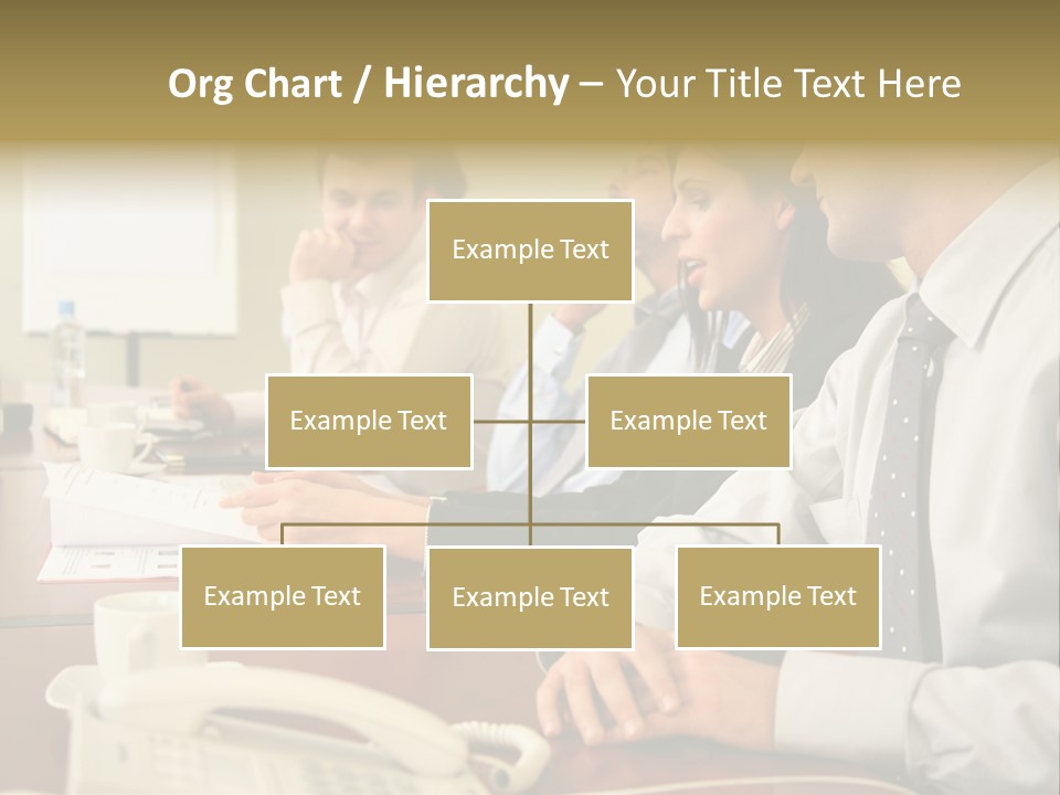 Group Of Business People Working Together At The Informal Meeting, Focus On Man In Foreground. PowerPoint Template