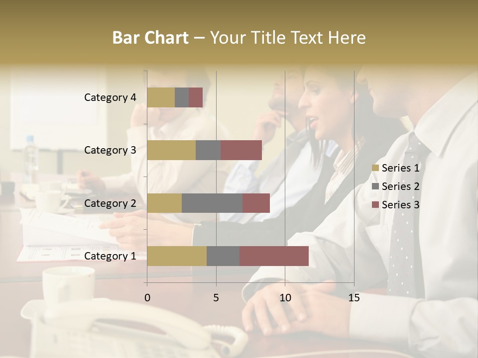 Group Of Business People Working Together At The Informal Meeting, Focus On Man In Foreground. PowerPoint Template