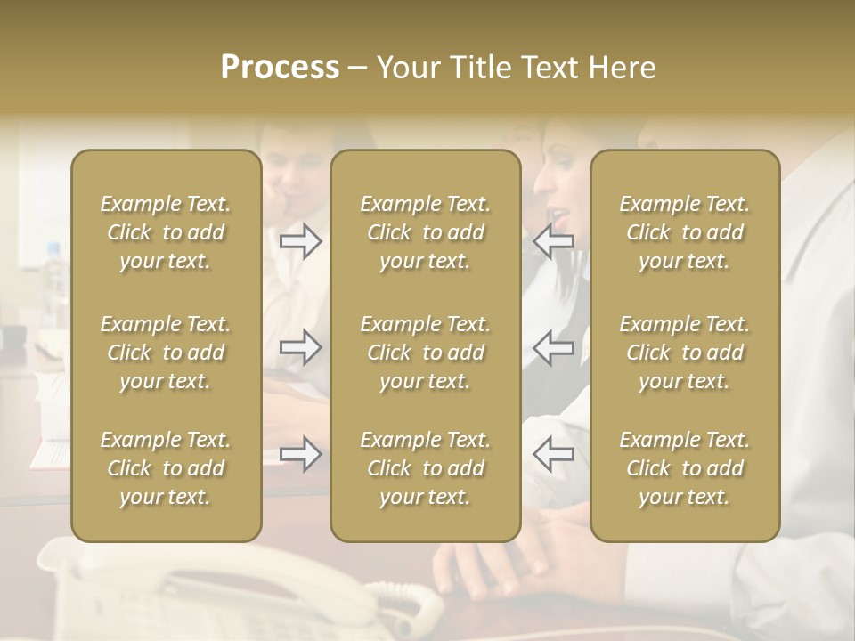 Group Of Business People Working Together At The Informal Meeting, Focus On Man In Foreground. PowerPoint Template