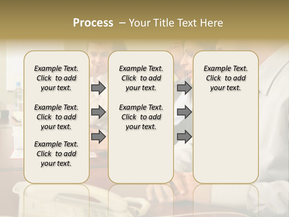 Group Of Business People Working Together At The Informal Meeting, Focus On Man In Foreground. PowerPoint Template