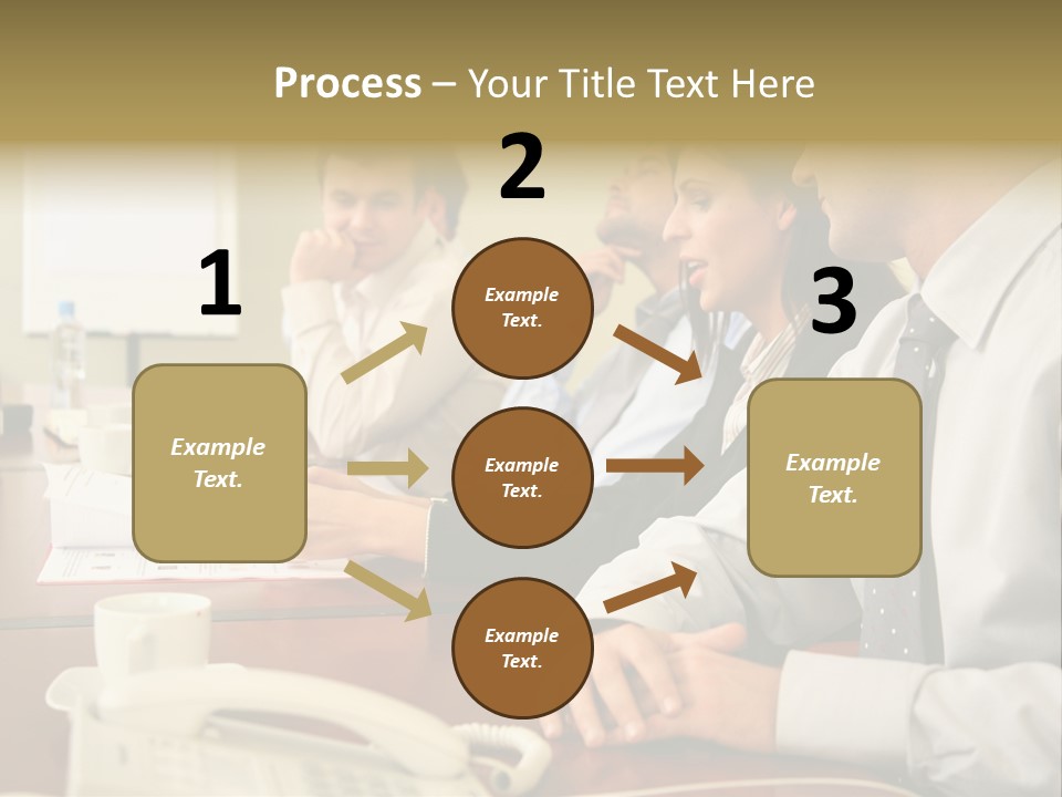Group Of Business People Working Together At The Informal Meeting, Focus On Man In Foreground. PowerPoint Template
