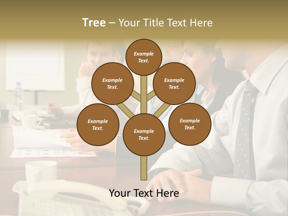 Group Of Business People Working Together At The Informal Meeting, Focus On Man In Foreground. PowerPoint Template