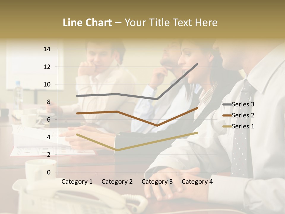 Group Of Business People Working Together At The Informal Meeting, Focus On Man In Foreground. PowerPoint Template