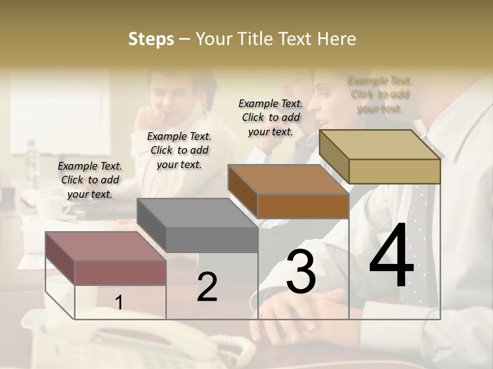 Group Of Business People Working Together At The Informal Meeting, Focus On Man In Foreground. PowerPoint Template