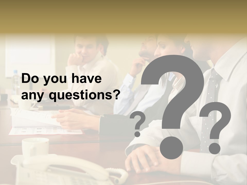 Group Of Business People Working Together At The Informal Meeting, Focus On Man In Foreground. PowerPoint Template