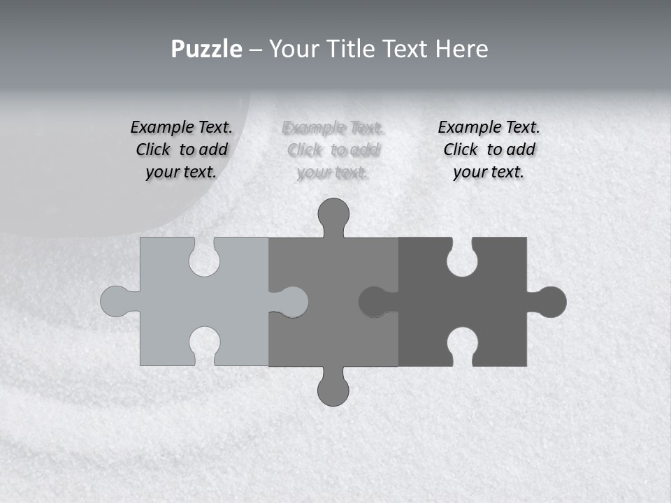 A Black Stone On A Wave Of White Sand In A Zen Garden PowerPoint Template