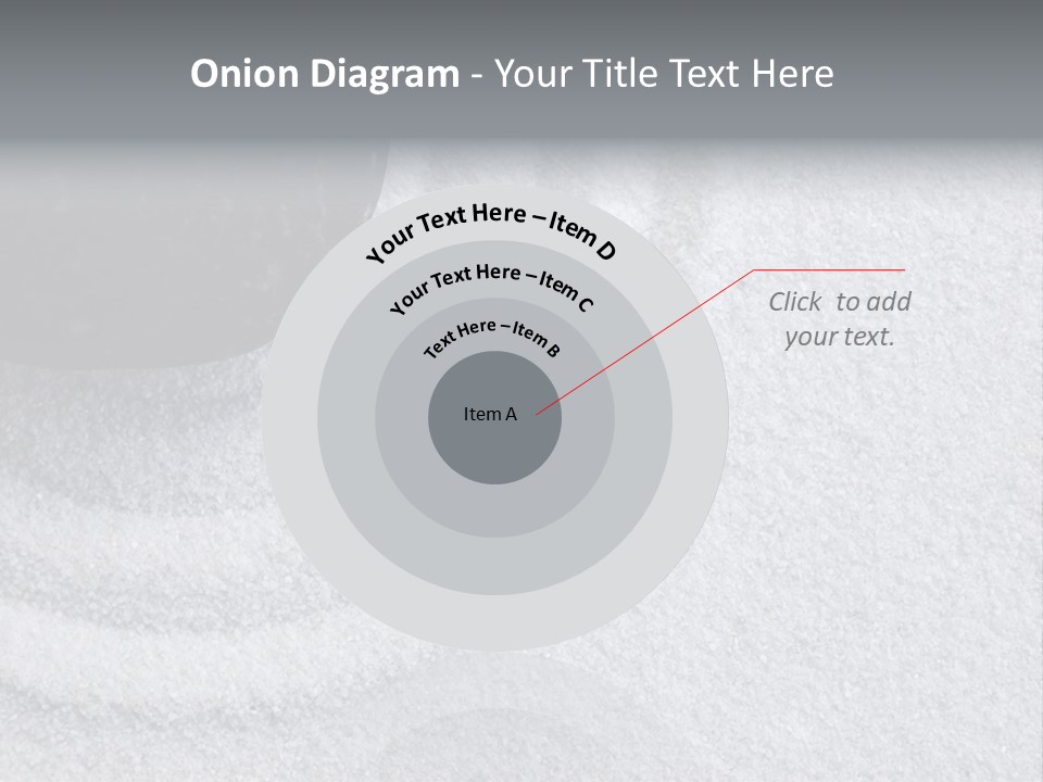 A Black Stone On A Wave Of White Sand In A Zen Garden PowerPoint Template