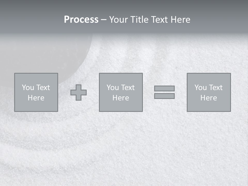 A Black Stone On A Wave Of White Sand In A Zen Garden PowerPoint Template