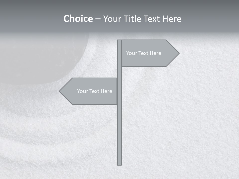 A Black Stone On A Wave Of White Sand In A Zen Garden PowerPoint Template