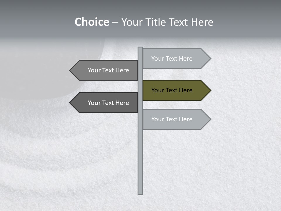 A Black Stone On A Wave Of White Sand In A Zen Garden PowerPoint Template