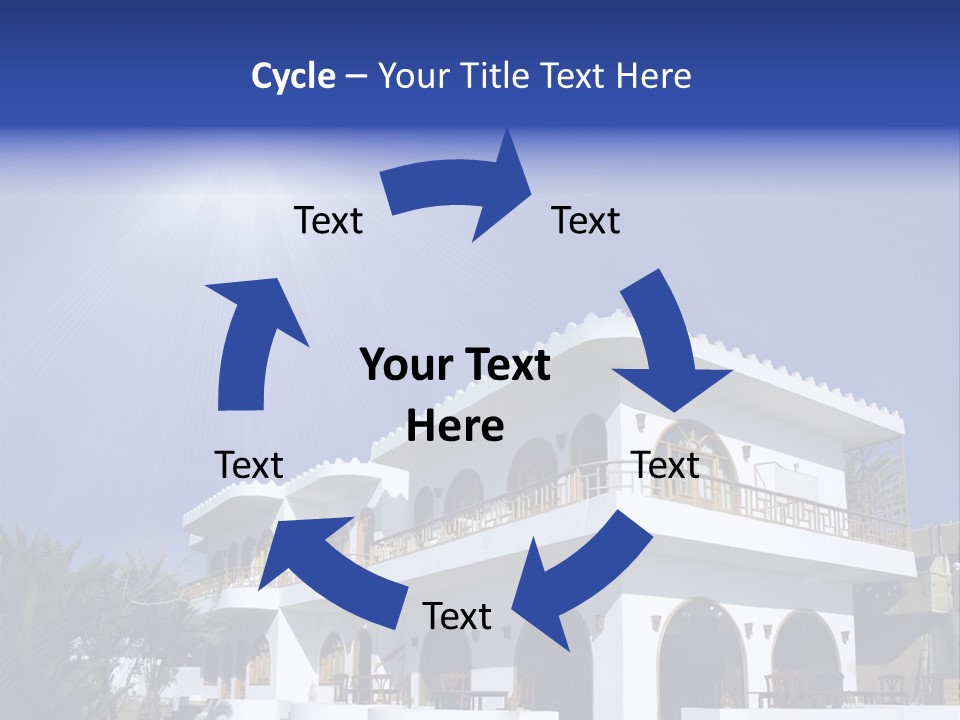 White Hotel On The Sea Front In Dahab, Red Sea, Sinai, Egypt PowerPoint Template