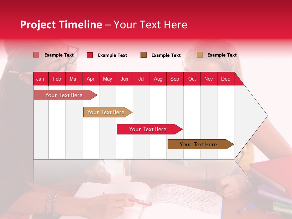 August Means Back To School, Teacher And Student Share Some One On One Instruction Time In A Classroom Environment Isolated Over White. PowerPoint Template
