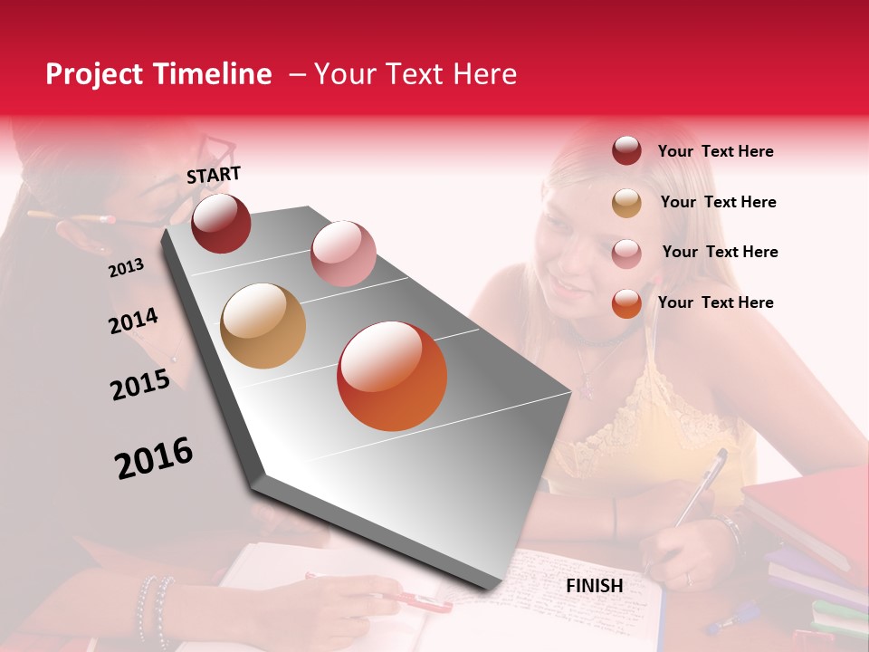 August Means Back To School, Teacher And Student Share Some One On One Instruction Time In A Classroom Environment Isolated Over White. PowerPoint Template