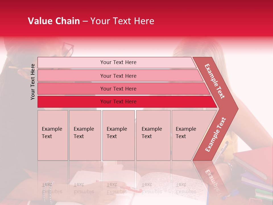 August Means Back To School, Teacher And Student Share Some One On One Instruction Time In A Classroom Environment Isolated Over White. PowerPoint Template