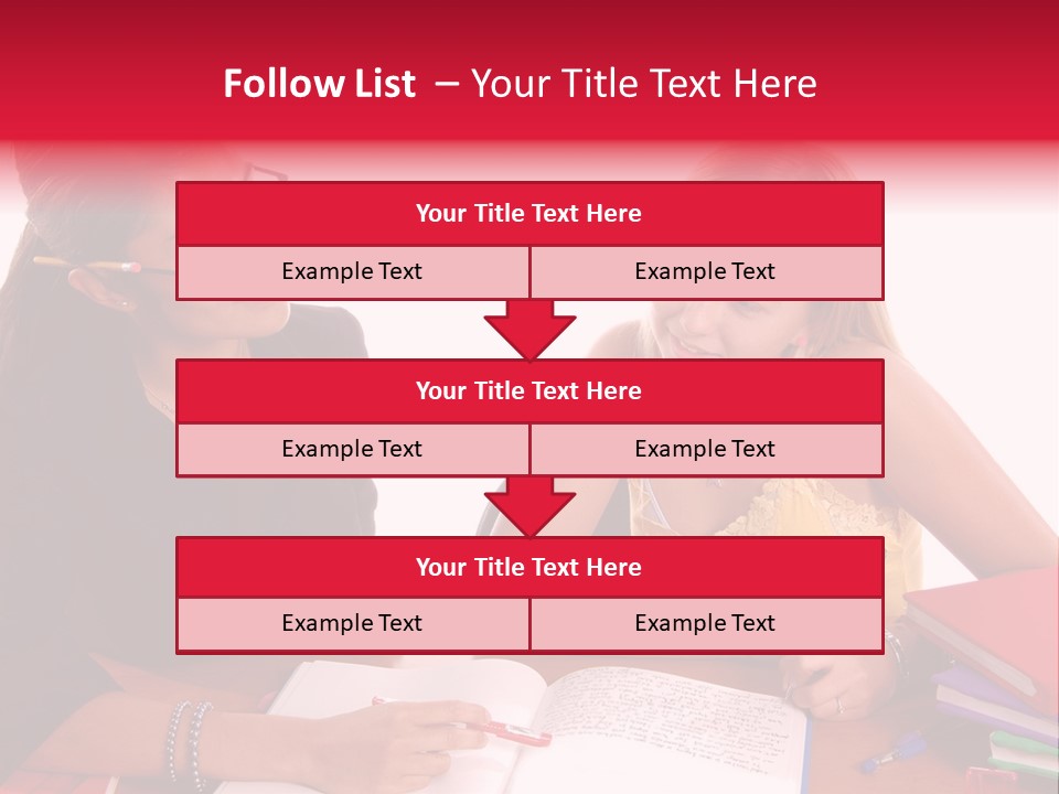August Means Back To School, Teacher And Student Share Some One On One Instruction Time In A Classroom Environment Isolated Over White. PowerPoint Template