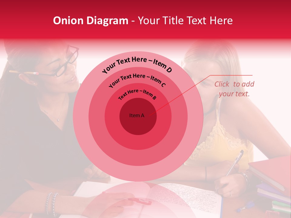 August Means Back To School, Teacher And Student Share Some One On One Instruction Time In A Classroom Environment Isolated Over White. PowerPoint Template