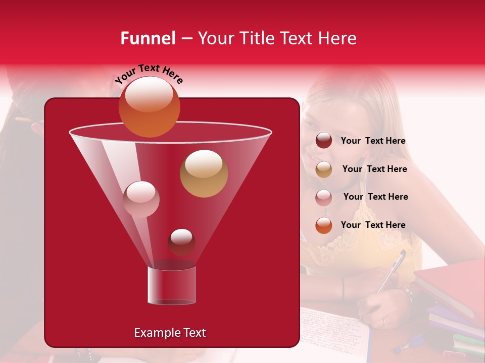 August Means Back To School, Teacher And Student Share Some One On One Instruction Time In A Classroom Environment Isolated Over White. PowerPoint Template