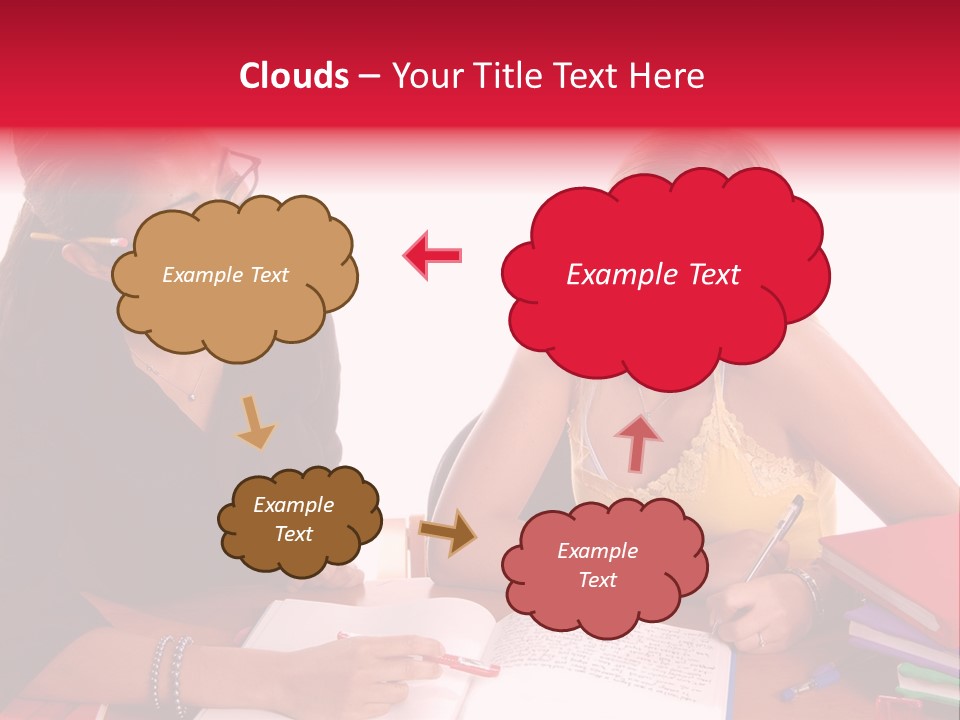 August Means Back To School, Teacher And Student Share Some One On One Instruction Time In A Classroom Environment Isolated Over White. PowerPoint Template