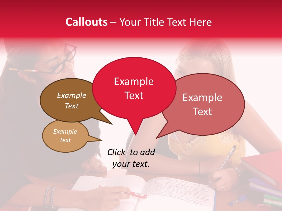 August Means Back To School, Teacher And Student Share Some One On One Instruction Time In A Classroom Environment Isolated Over White. PowerPoint Template