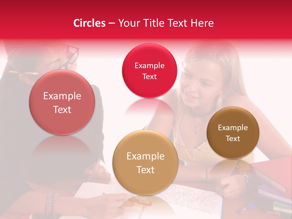 August Means Back To School, Teacher And Student Share Some One On One Instruction Time In A Classroom Environment Isolated Over White. PowerPoint Template