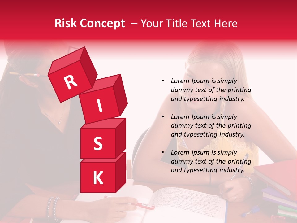 August Means Back To School, Teacher And Student Share Some One On One Instruction Time In A Classroom Environment Isolated Over White. PowerPoint Template