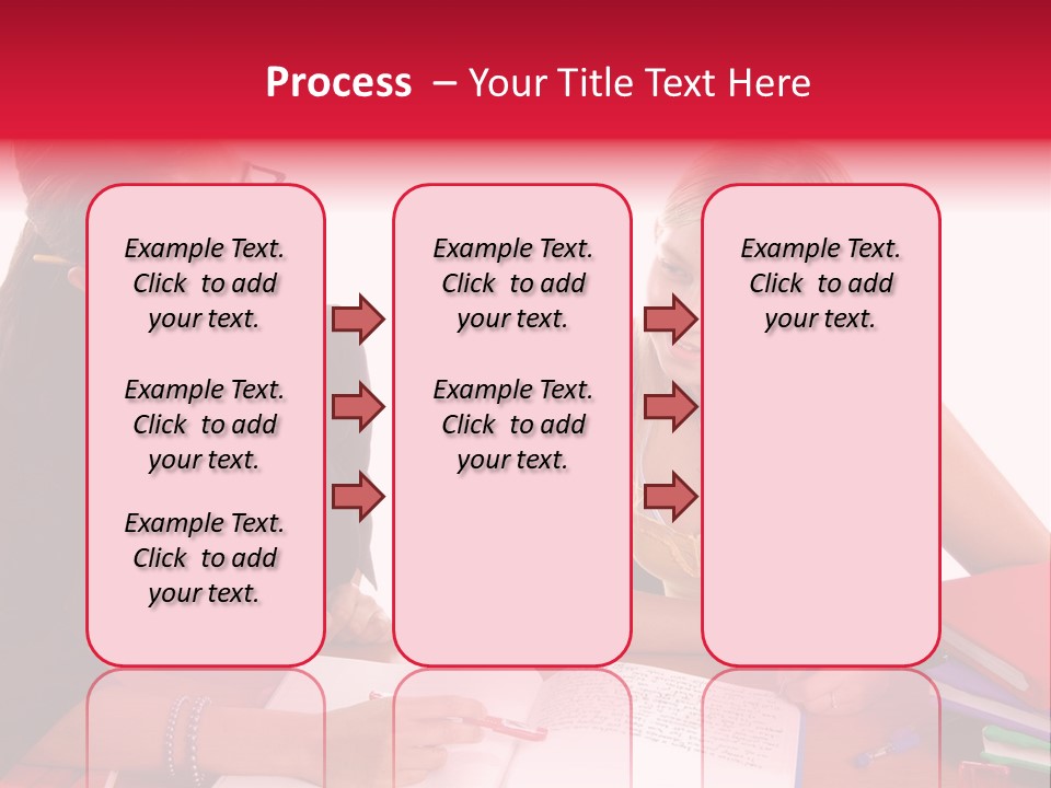 August Means Back To School, Teacher And Student Share Some One On One Instruction Time In A Classroom Environment Isolated Over White. PowerPoint Template