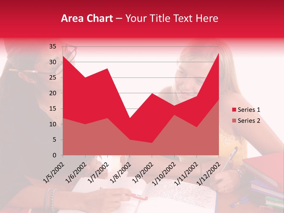 August Means Back To School, Teacher And Student Share Some One On One Instruction Time In A Classroom Environment Isolated Over White. PowerPoint Template