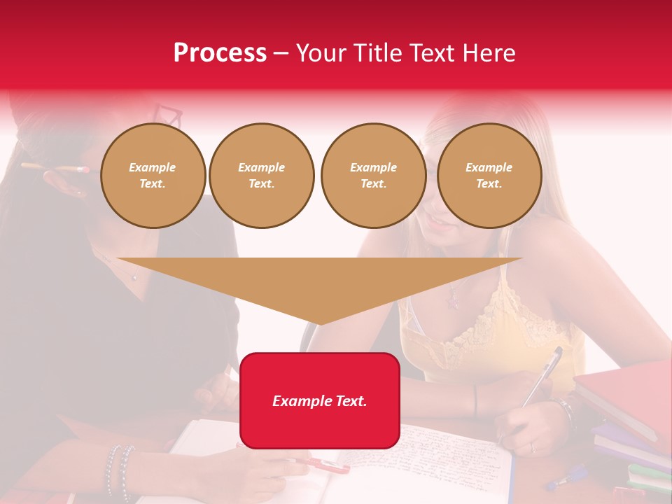 August Means Back To School, Teacher And Student Share Some One On One Instruction Time In A Classroom Environment Isolated Over White. PowerPoint Template