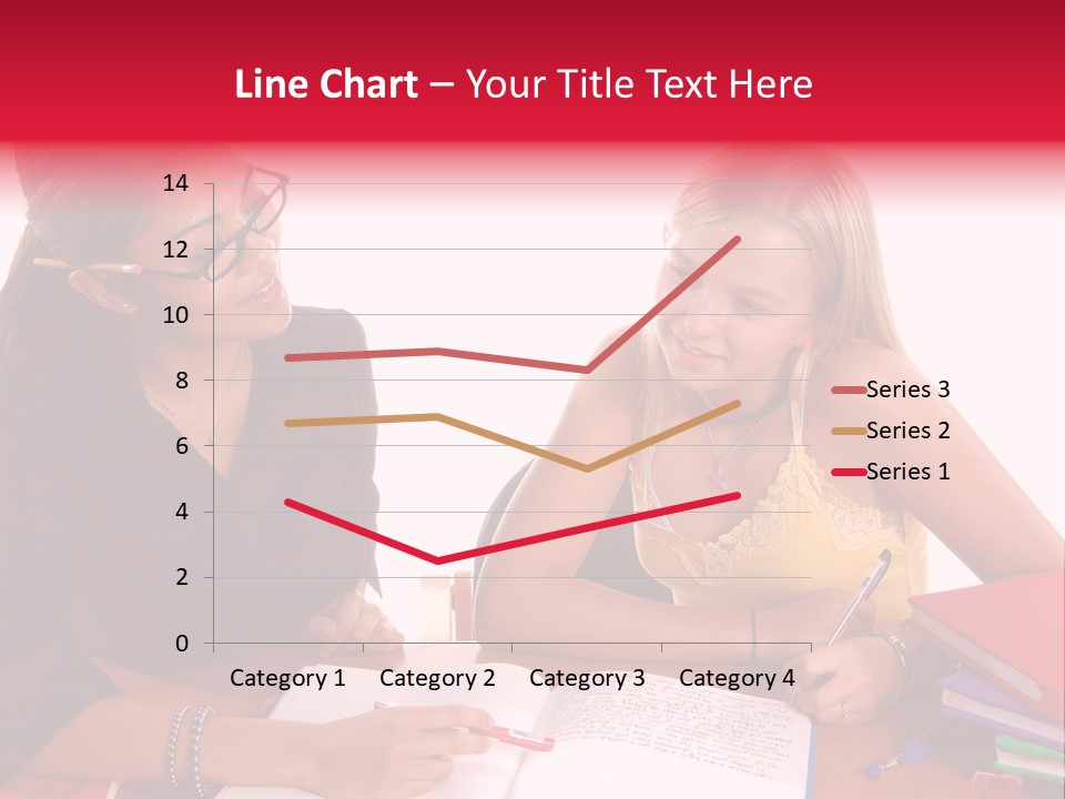 August Means Back To School, Teacher And Student Share Some One On One Instruction Time In A Classroom Environment Isolated Over White. PowerPoint Template