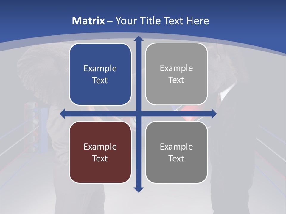 Us Republican And Democrat Mascots Represented By A Donkey And An Elephant Face Off In A Boxing Ring In Business Suits With Red White And Blue Boxing Gloves. PowerPoint Template