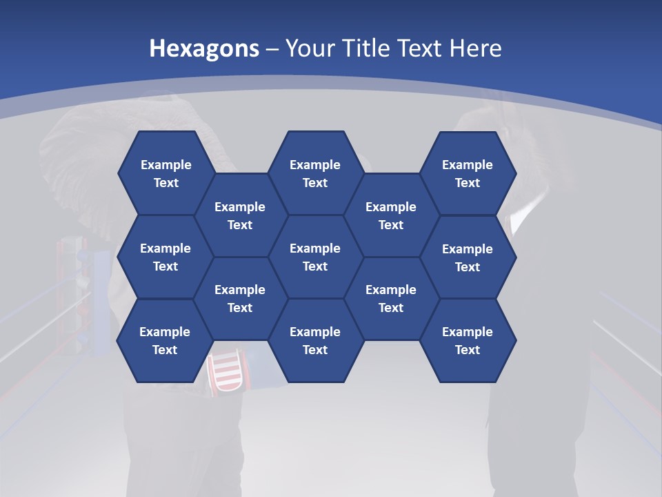 Us Republican And Democrat Mascots Represented By A Donkey And An Elephant Face Off In A Boxing Ring In Business Suits With Red White And Blue Boxing Gloves. PowerPoint Template