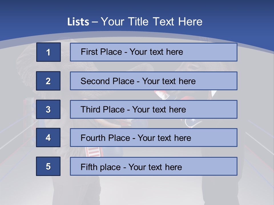 Us Republican And Democrat Mascots Represented By A Donkey And An Elephant Face Off In A Boxing Ring In Business Suits With Red White And Blue Boxing Gloves. PowerPoint Template