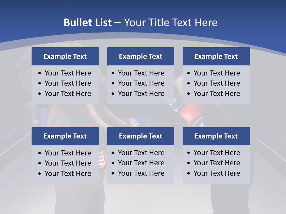 Us Republican And Democrat Mascots Represented By A Donkey And An Elephant Face Off In A Boxing Ring In Business Suits With Red White And Blue Boxing Gloves. PowerPoint Template