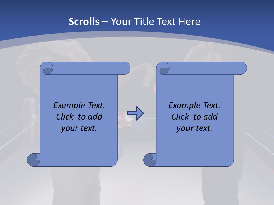 Us Republican And Democrat Mascots Represented By A Donkey And An Elephant Face Off In A Boxing Ring In Business Suits With Red White And Blue Boxing Gloves. PowerPoint Template