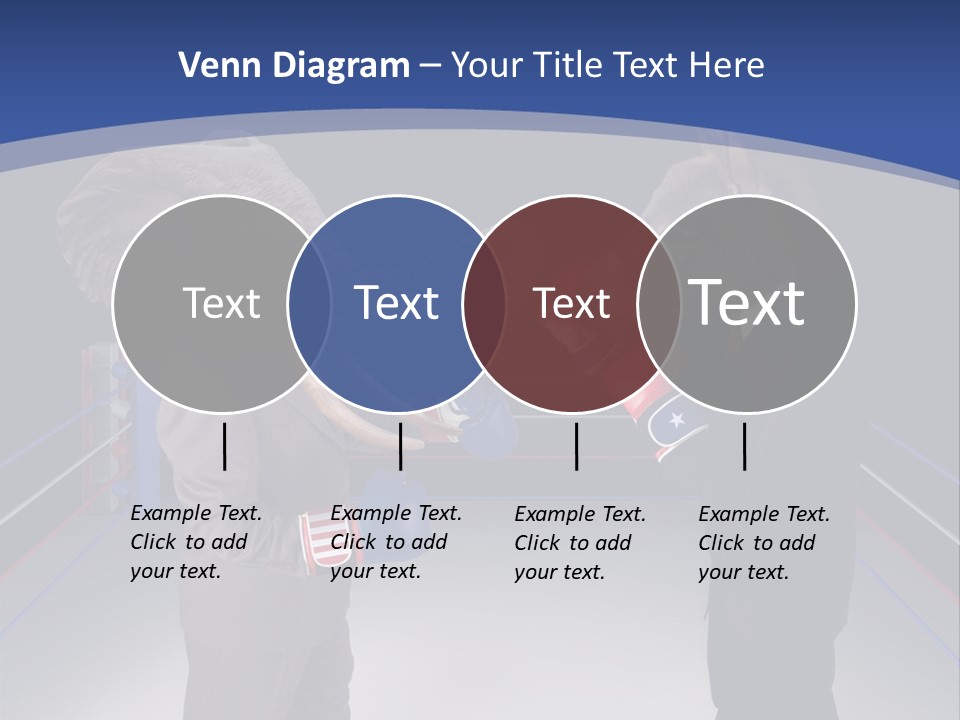 Us Republican And Democrat Mascots Represented By A Donkey And An Elephant Face Off In A Boxing Ring In Business Suits With Red White And Blue Boxing Gloves. PowerPoint Template