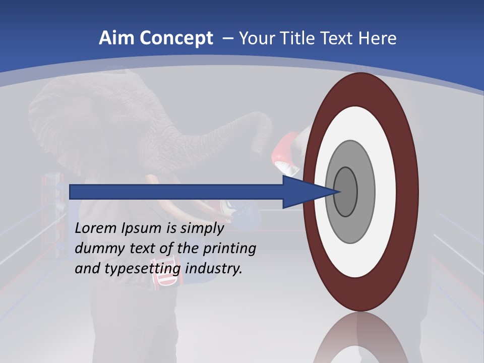 Us Republican And Democrat Mascots Represented By A Donkey And An Elephant Face Off In A Boxing Ring In Business Suits With Red White And Blue Boxing Gloves. PowerPoint Template