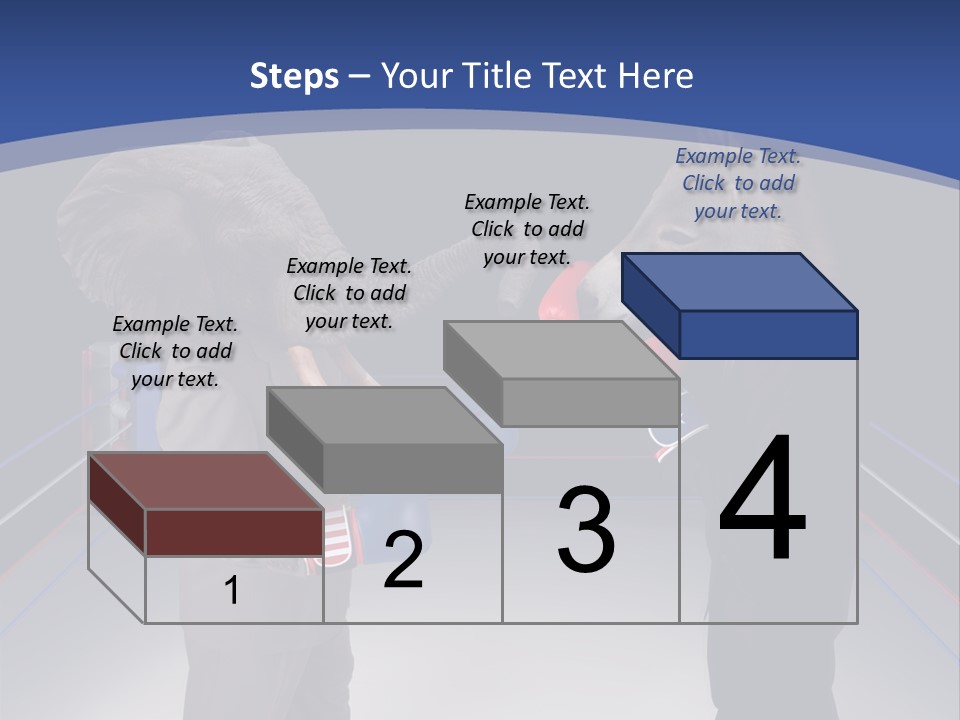 Us Republican And Democrat Mascots Represented By A Donkey And An Elephant Face Off In A Boxing Ring In Business Suits With Red White And Blue Boxing Gloves. PowerPoint Template