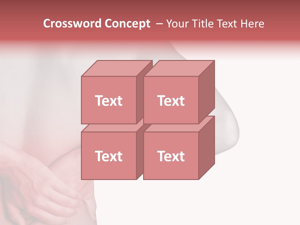 Rear View Of A Young Male. Holding His Back In Pain. PowerPoint Template