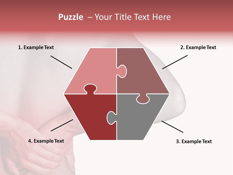 Rear View Of A Young Male. Holding His Back In Pain. PowerPoint Template