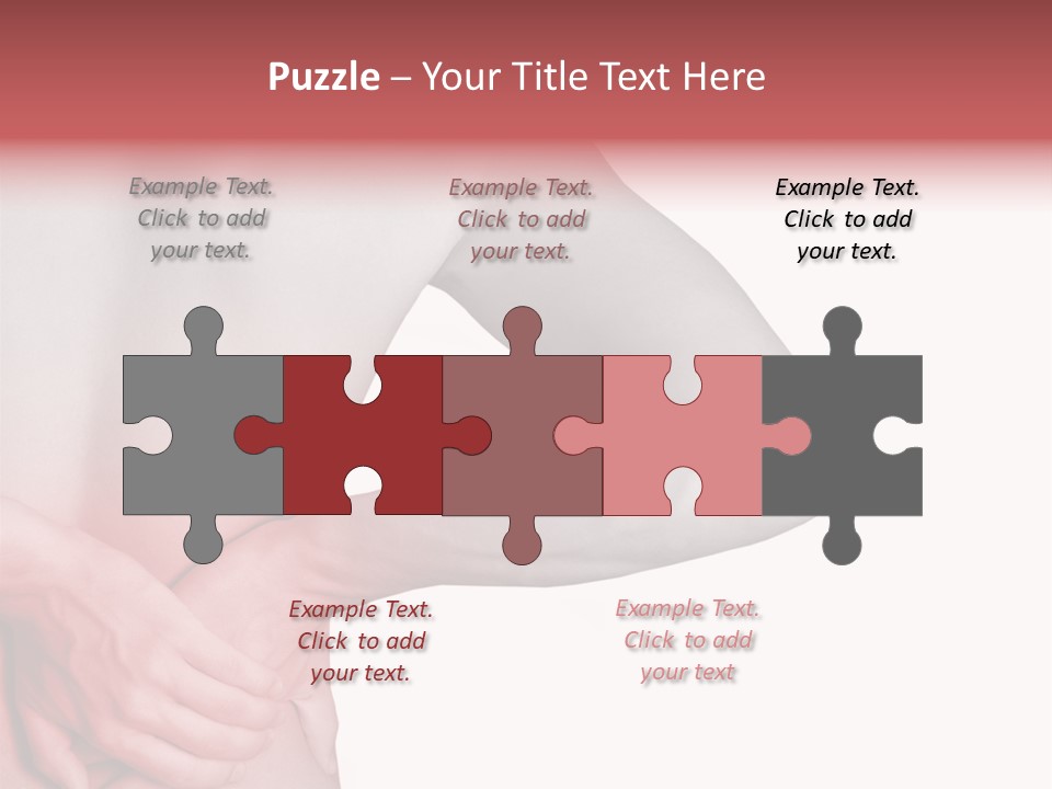 Rear View Of A Young Male. Holding His Back In Pain. PowerPoint Template