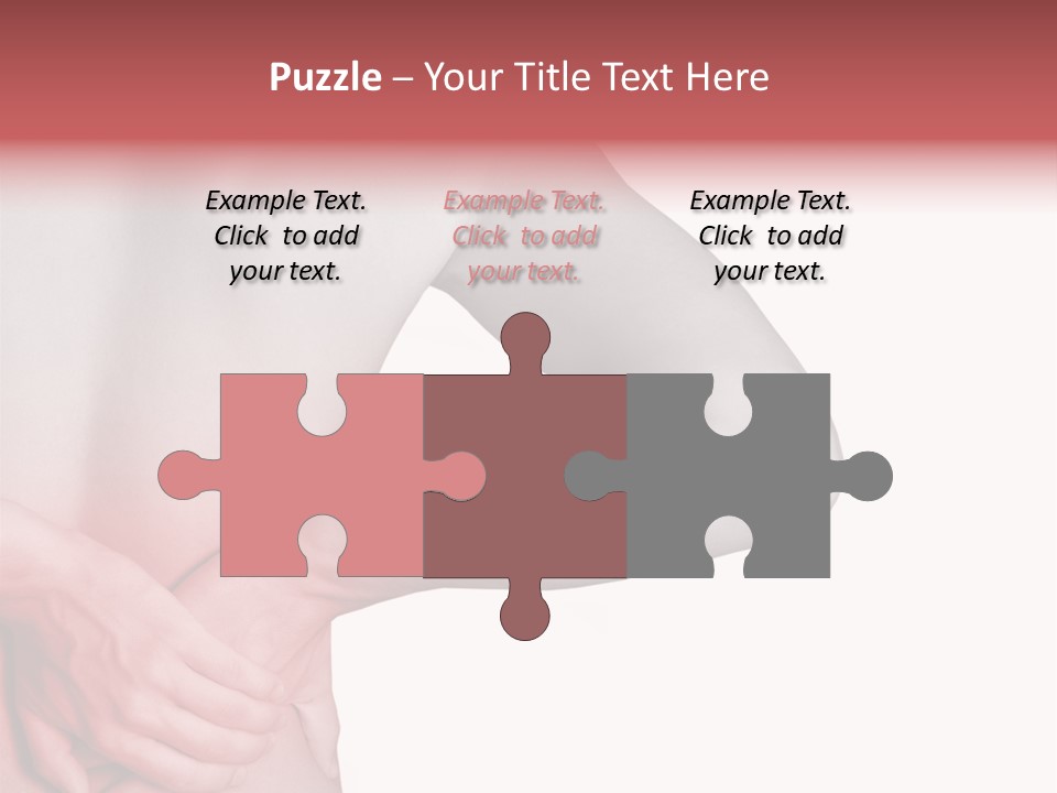 Rear View Of A Young Male. Holding His Back In Pain. PowerPoint Template