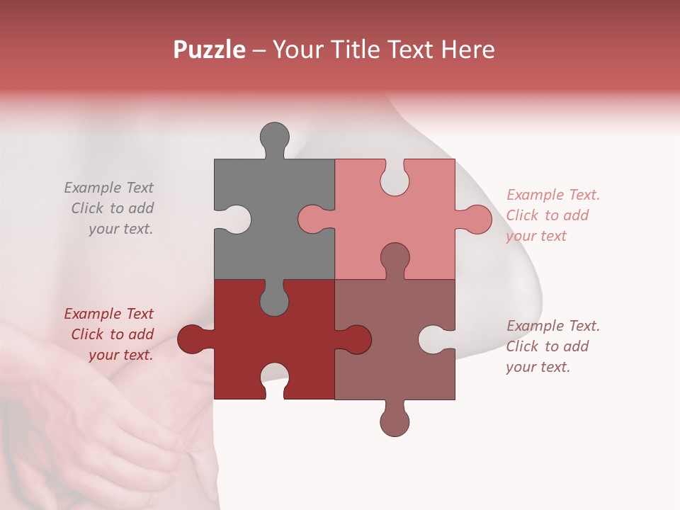 Rear View Of A Young Male. Holding His Back In Pain. PowerPoint Template