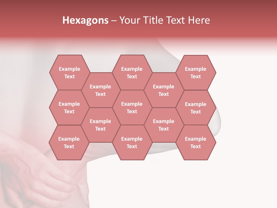 Rear View Of A Young Male. Holding His Back In Pain. PowerPoint Template
