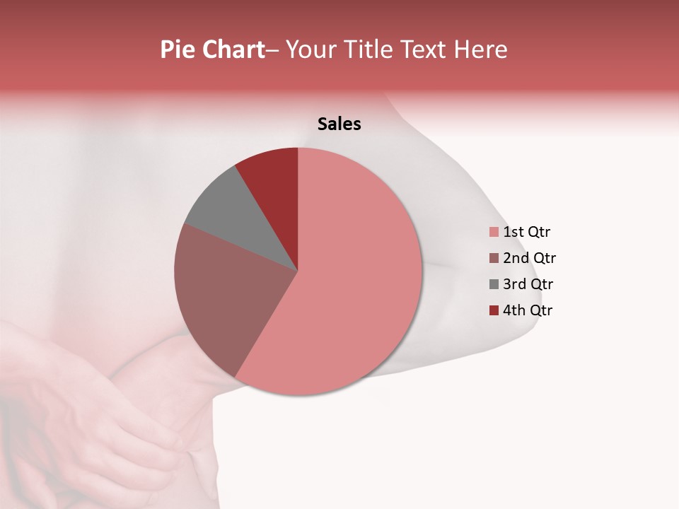 Rear View Of A Young Male. Holding His Back In Pain. PowerPoint Template