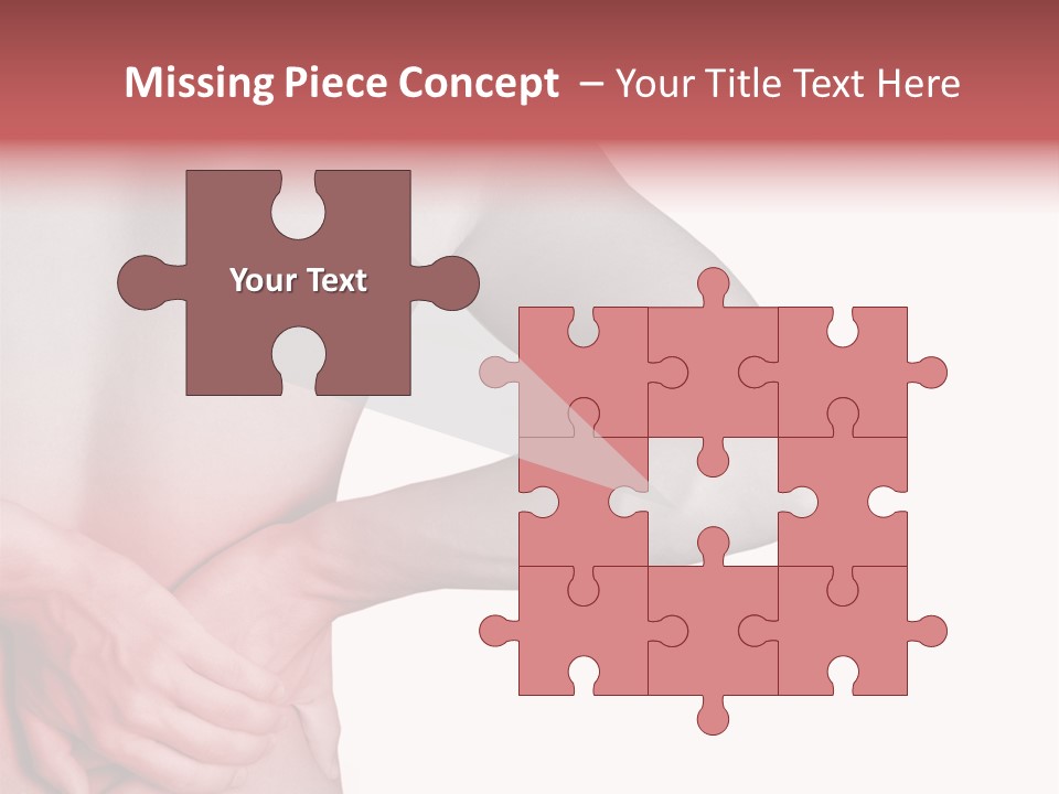 Rear View Of A Young Male. Holding His Back In Pain. PowerPoint Template