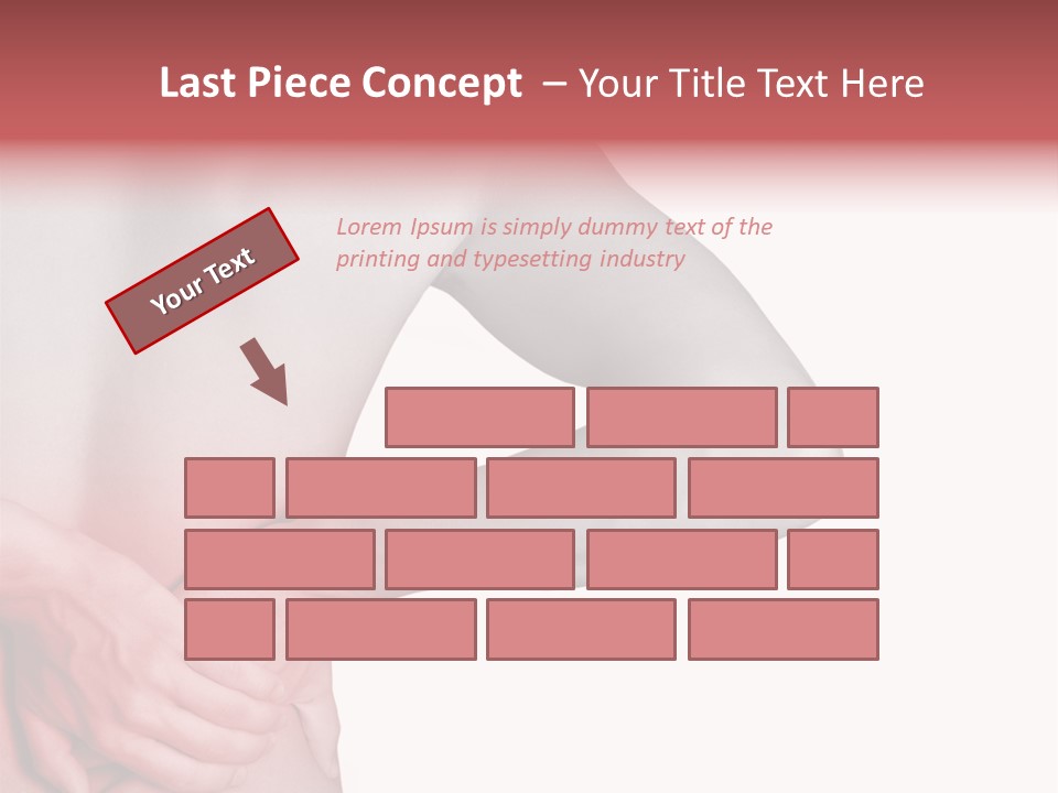 Rear View Of A Young Male. Holding His Back In Pain. PowerPoint Template