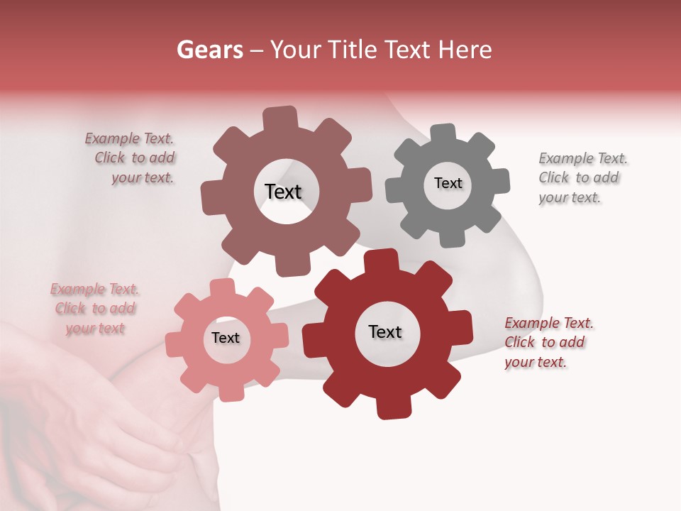 Rear View Of A Young Male. Holding His Back In Pain. PowerPoint Template